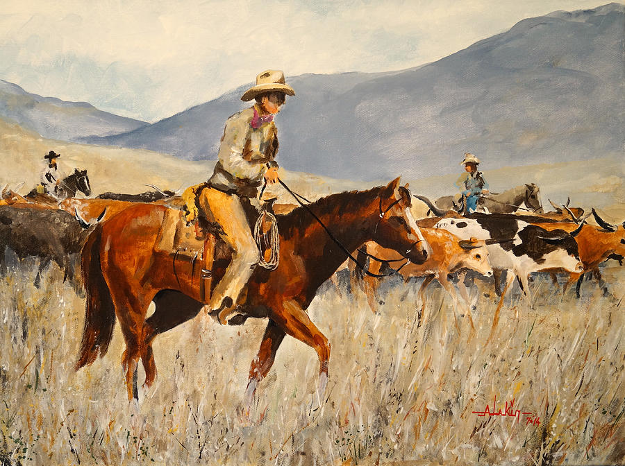 Chisholm Trail Painting by Alan Lakin