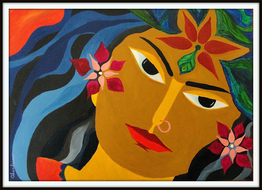 Acrylic Painting - Chitrangada by Chandrima Dhar