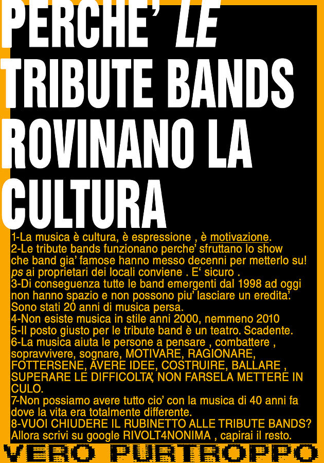 Chiudiamo Il Rubinetto Alle Tribute Bands Mixed Media by Vero Purtroppo