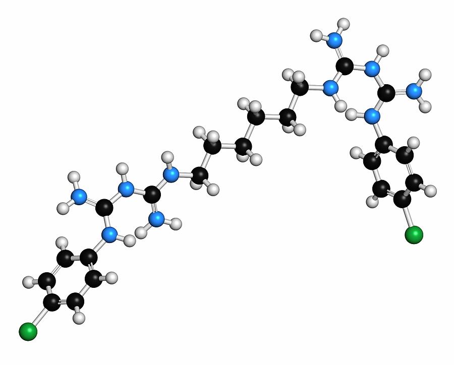 Chlorhexidine Antiseptic Molecule Photograph by Molekuul/science Photo ...