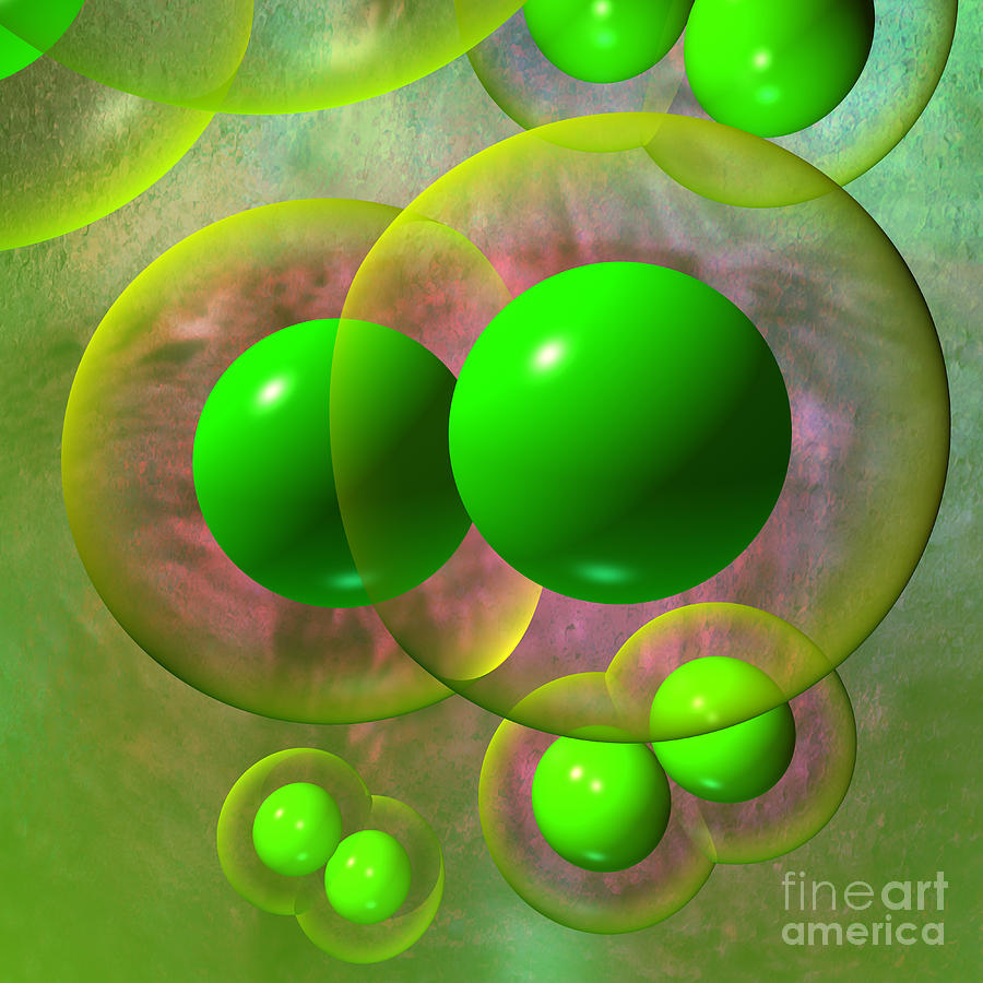 Chlorine Molecule 2 Texture Digital Art by Russell Kightley