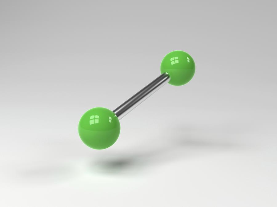 Computer Generated Photograph - Chlorine Molecule by Indigo Molecular Images