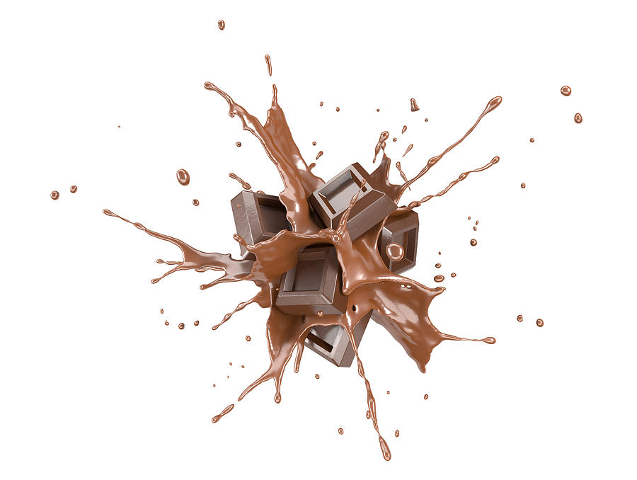 Chocolate blocks exploding, illustration Drawing by Leonello Calvetti/science Photo Library