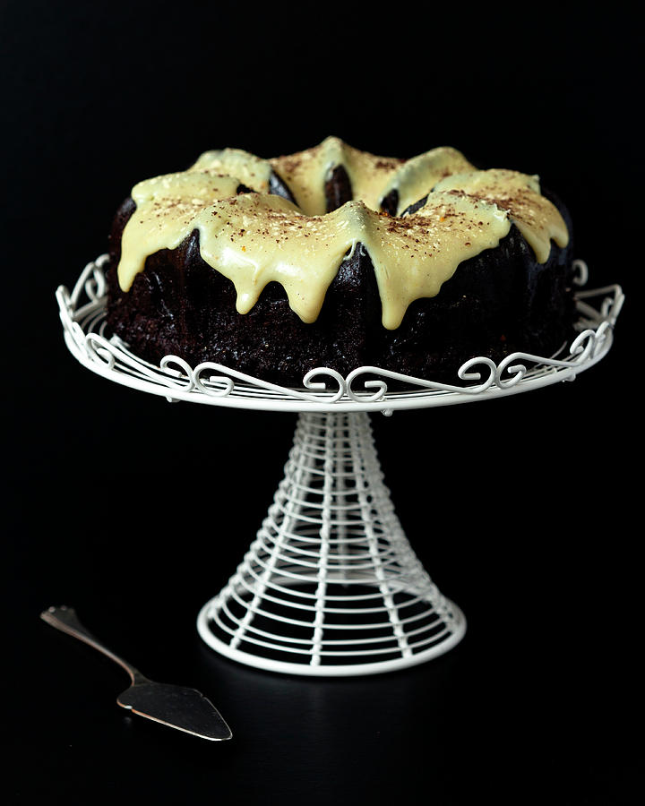 Chocolate Bundt Cake With Yellow Glaze Photograph by Image By Susan Orr Photography
