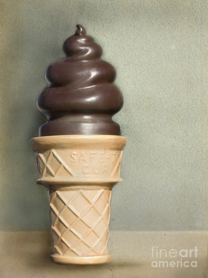 Ice Cream Digital Art - Chocolate dipped cone by Cindy Garber Iverson