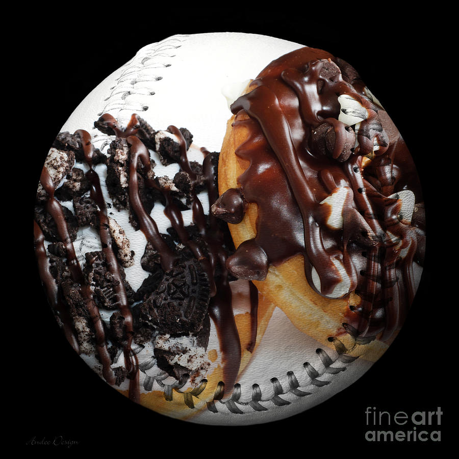 Chocolate Donuts Baseball Square Photograph by Andee Design