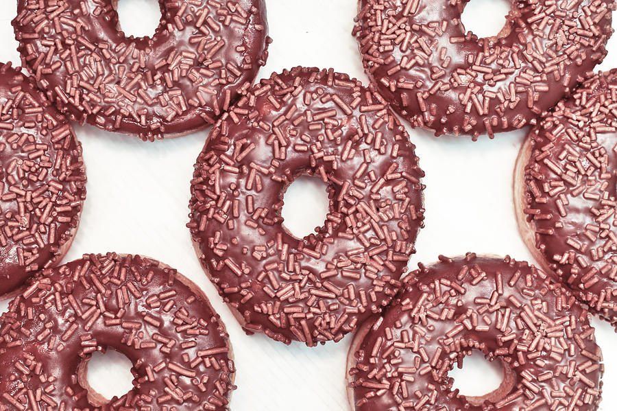 Cake Photograph - Chocolate donuts by Tom Gowanlock