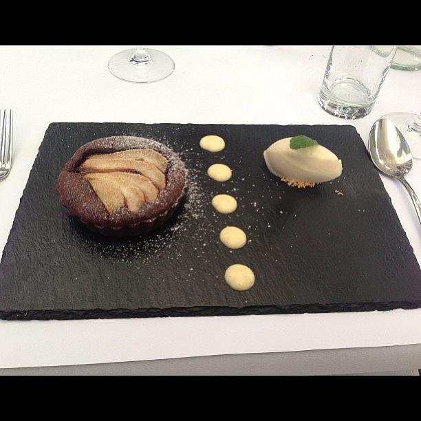 Mkr Photograph - Chocolate Frangipane Tart, Poached Pear by Renee Chick