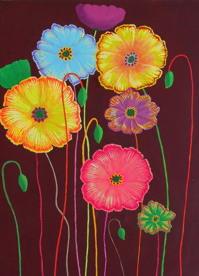 Flower Painting - Chocolate Garden by Jerry Mifflin