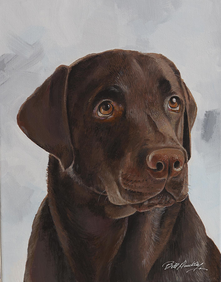Dog Painting - Chocolate Lab by Bill Dunkley
