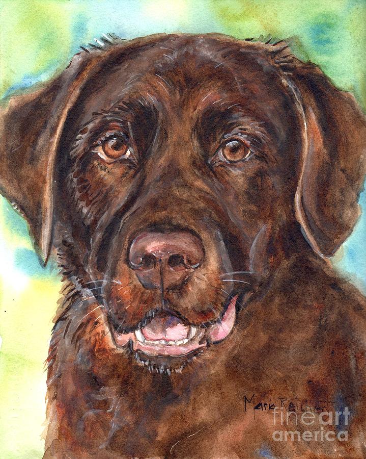 Chocolate Lab Painting by Maria Reichert