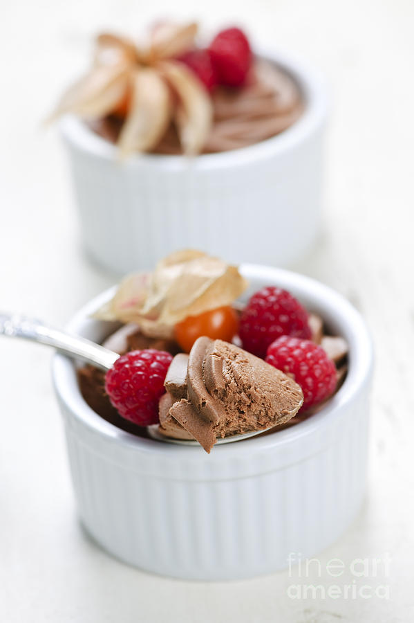 Cup Photograph - Chocolate mousse dessert by Elena Elisseeva