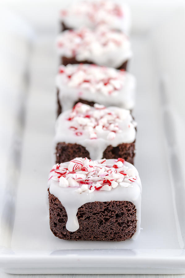 Candy Photograph - Chocolate Peppermint Brownie Bites by Teri Virbickis