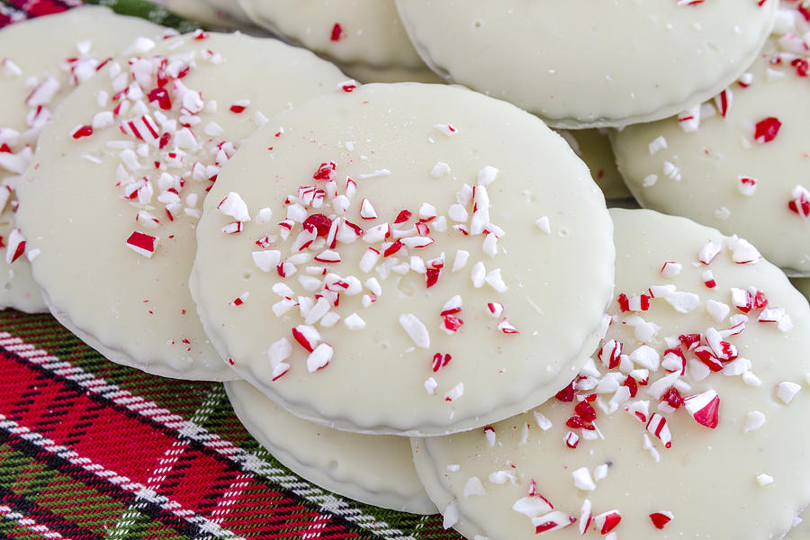 Candy Photograph - Chocolate Peppermint Holiday Cookies by Teri Virbickis