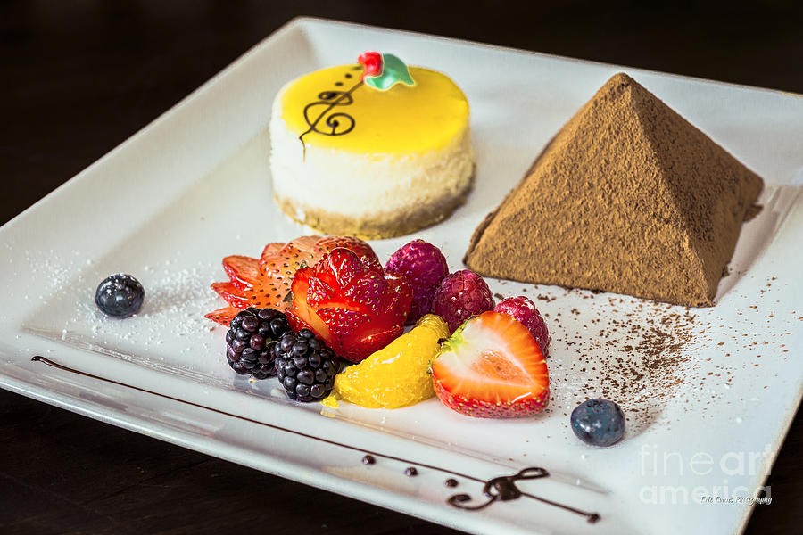 Strawberry Photograph - Chocolate Pyramid Dessert  by Aloha Art