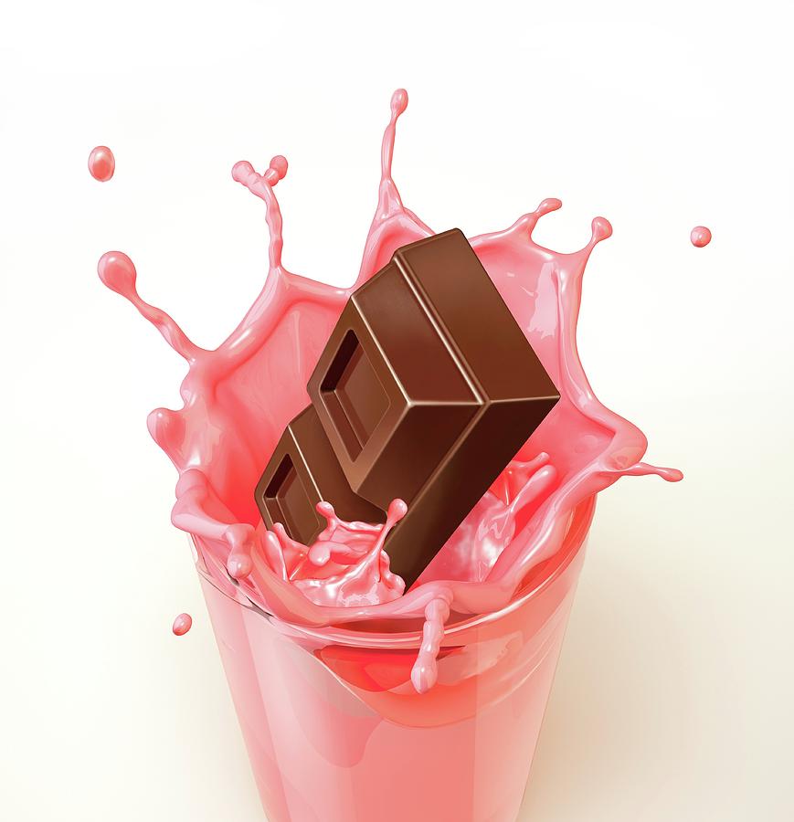 Chocolate Splashing Into A Drink By Leonello Calvetti