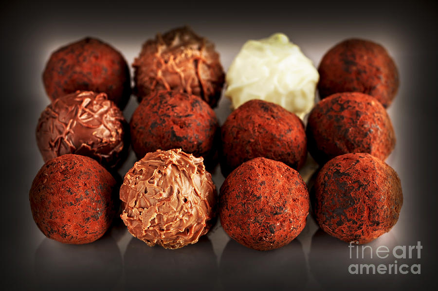 Ball Photograph - Chocolate truffles 5 by Elena Elisseeva
