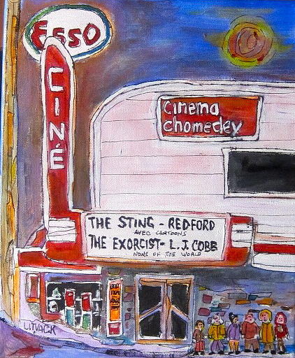 Chomedey Cinema Painting by Michael Litvack