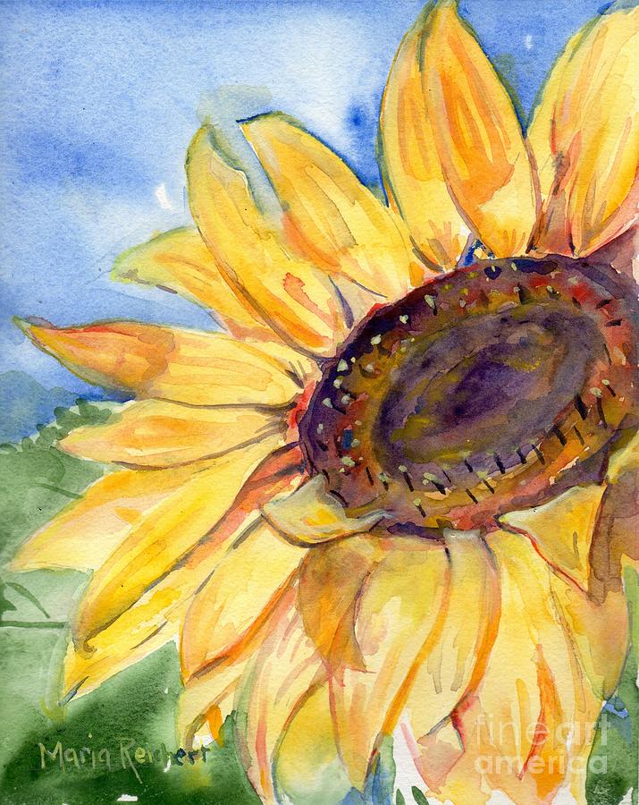 Sunflower Painting - Choose To Shine by Maria Reichert