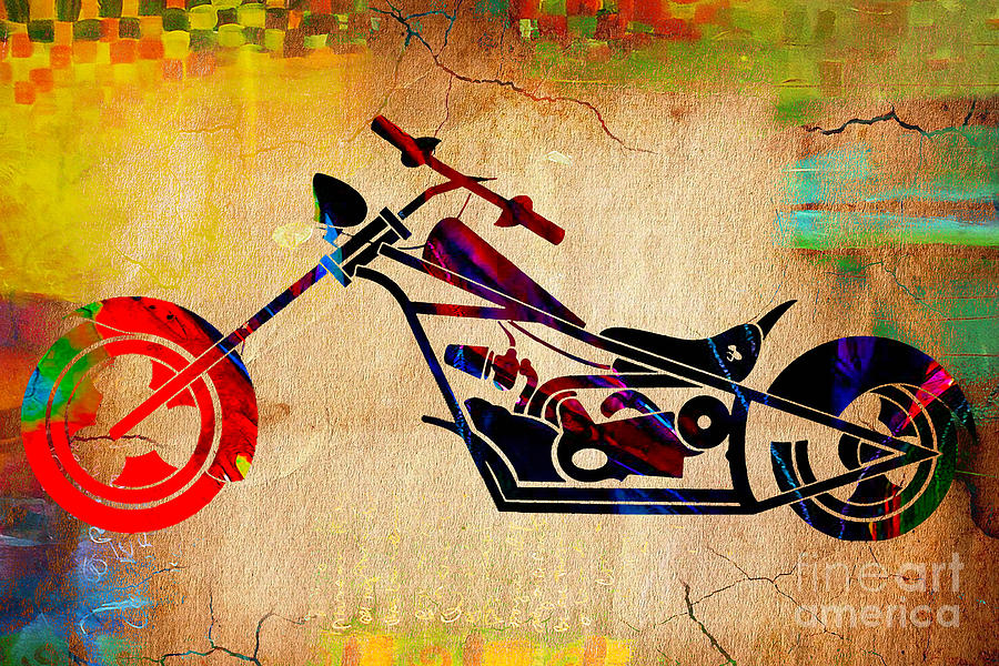 Motorcycle Mixed Media - Choper Art by Marvin Blaine