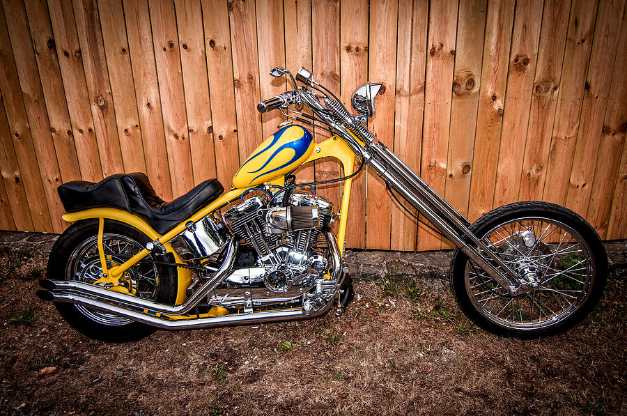 Chopper Custom Built Harley Photograph by Randall Branham