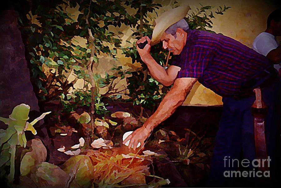Coconut Painting - Chopping Coconuts in Cuba by John Malone