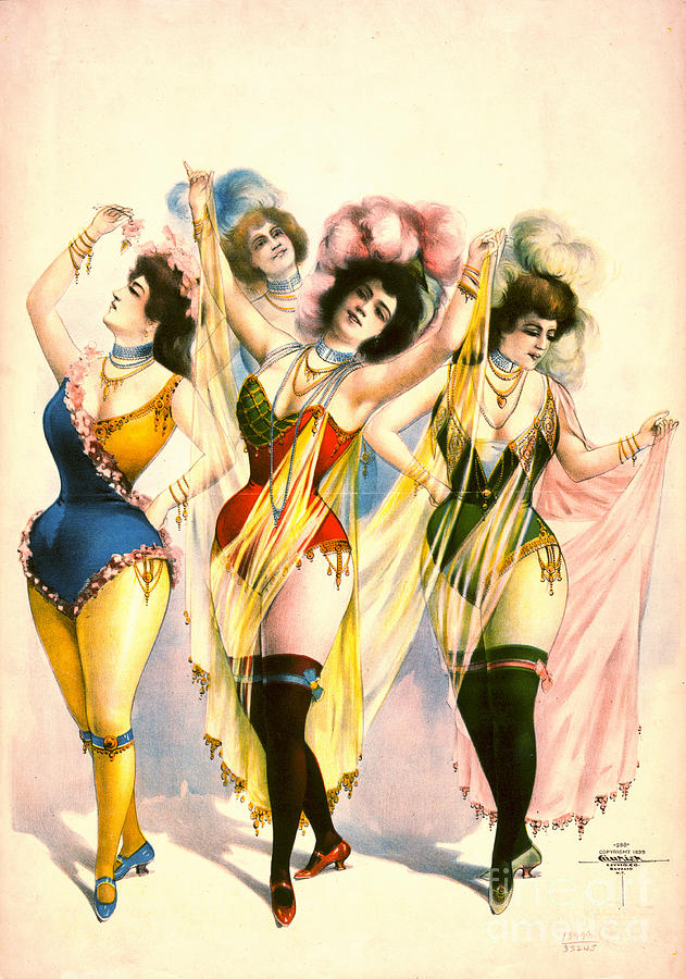 Feather Photograph - Chorus Girls 1899 by Padre Art
