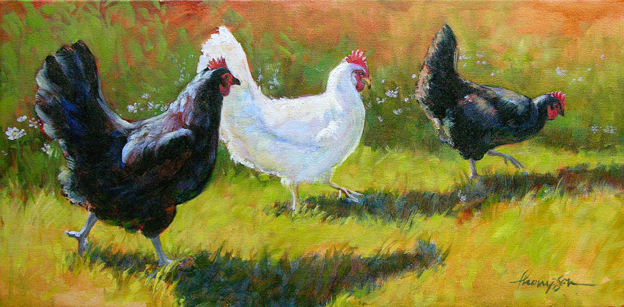 Bird Painting - Chorus Girls  by Tracie Thompson