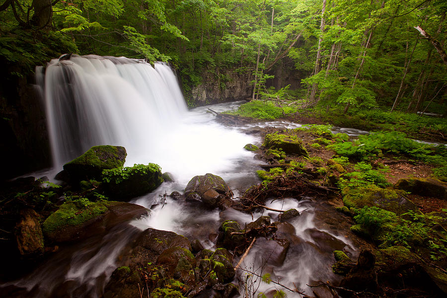 Choushi - Ootaki Waterfall in Summer Photograph by Brad Brizek