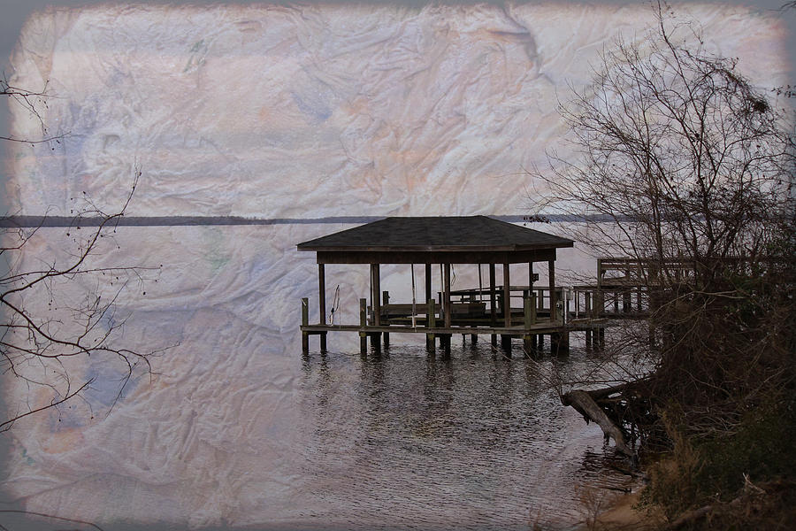 Chowan River Scene With Texture Photograph by Carolyn Ricks