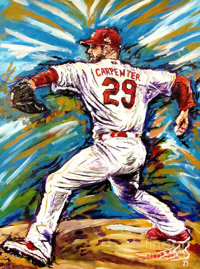 Baseball Painting - Chris Carpenter by Red Rhino Illustrations