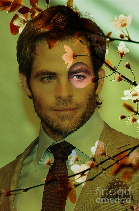 Chris Pine Painting Mixed Media by Marvin Blaine