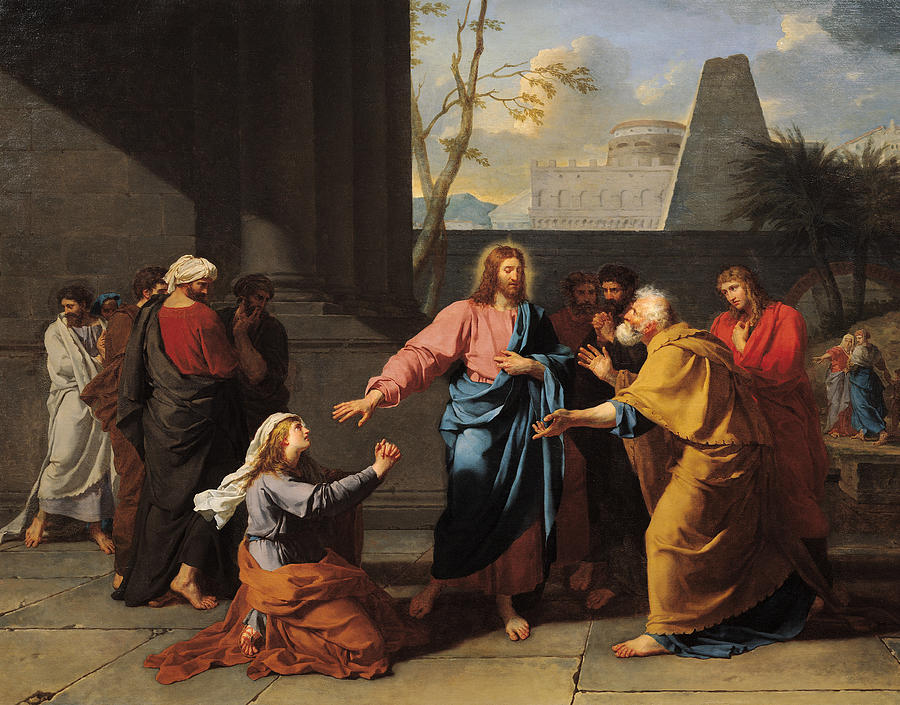 Christ And The Canaanite Woman, 1783-84 Oil On Canvas Photograph by Jean-Germain Drouais
