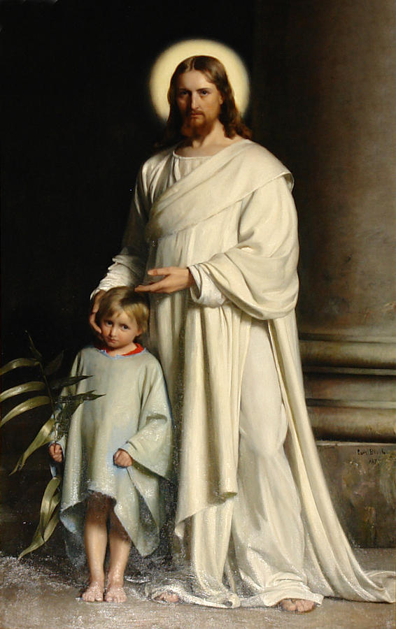 Christ And The Child Painting by Carl Bloch