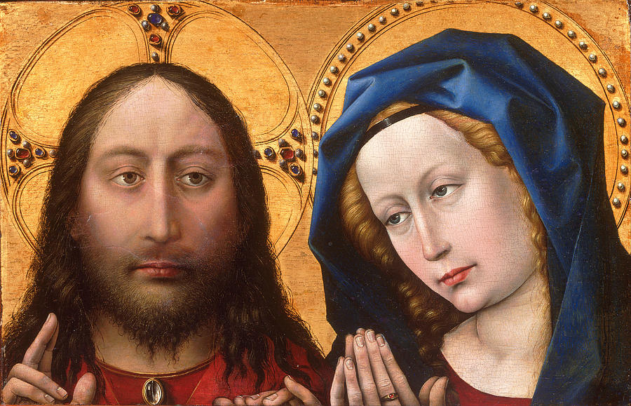 Christ and the Virgin Painting by Robert Campin