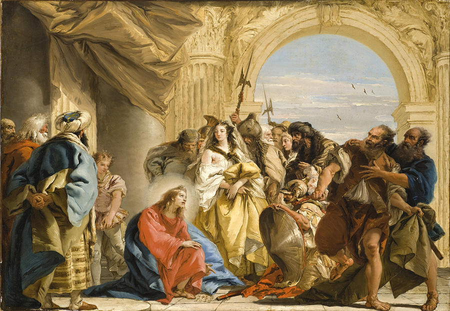 Christ and the Woman taken in Adultery Painting by Giovanni Domenico Tiepolo