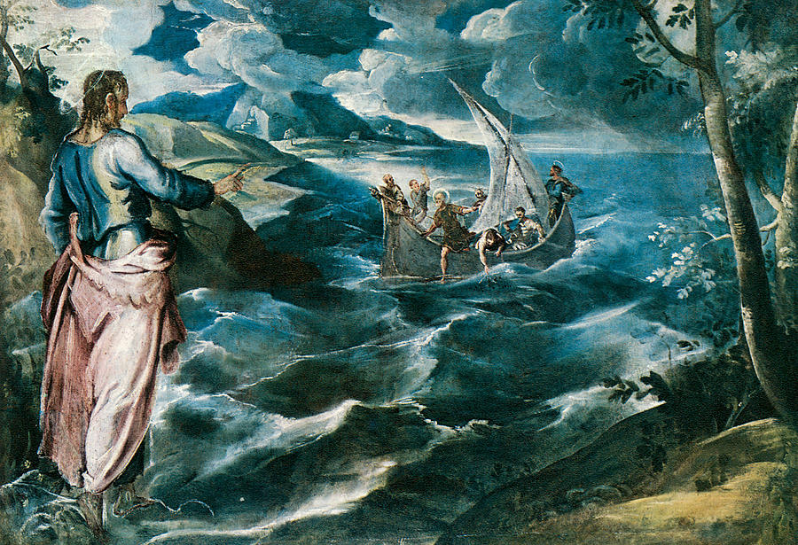 Tintoretto Painting - Christ at the Sea of Galilee by Tintoretto