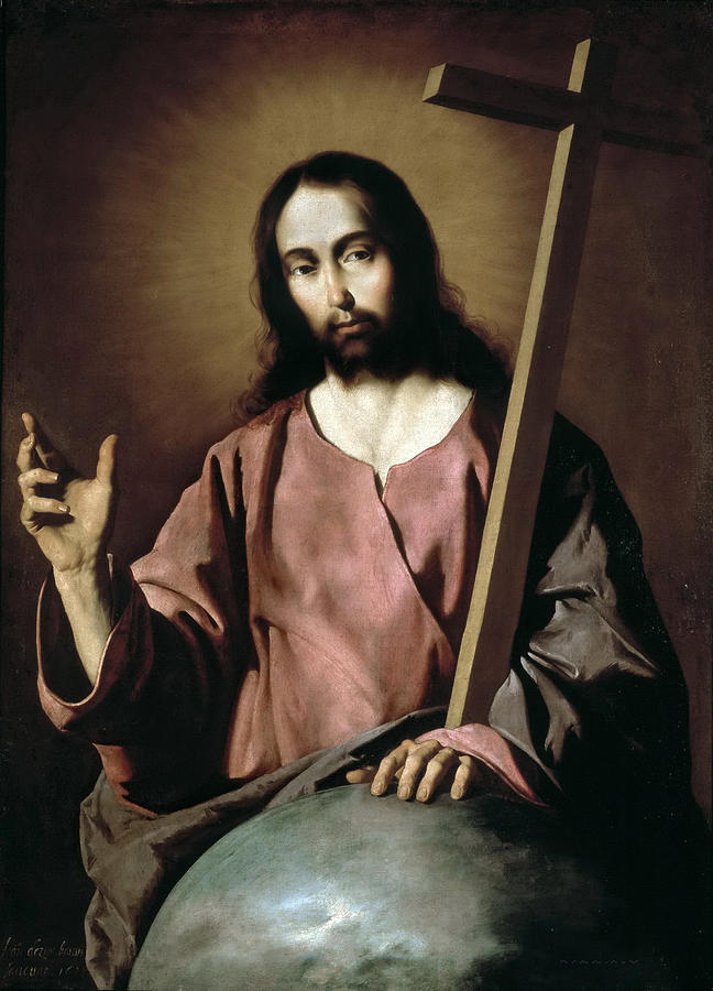 Christ Blessing Painting by Francisco de Zurbaran