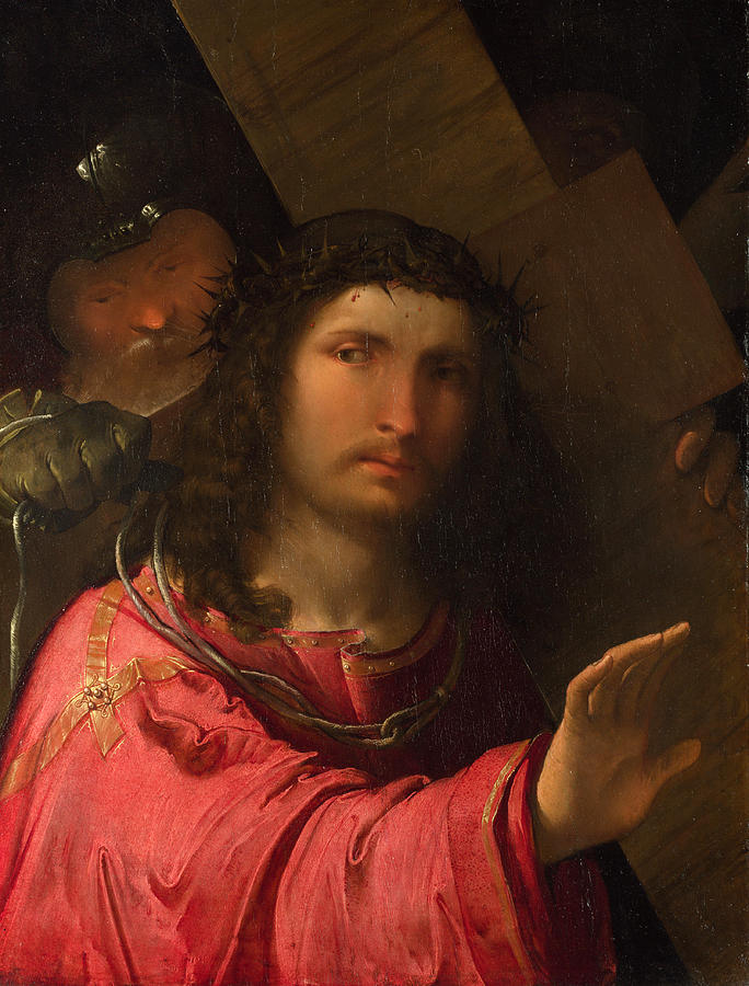 Christ carrying the Cross Painting by Altobello Melone