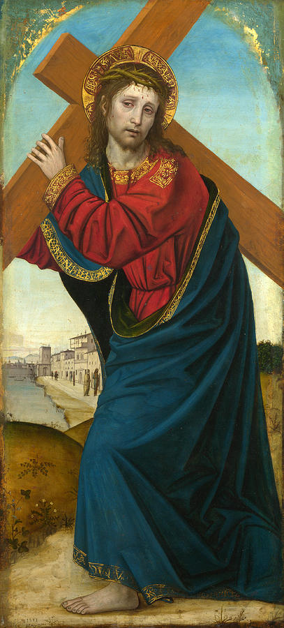 Christ carrying the Cross Painting by Ambrogio Bergognone