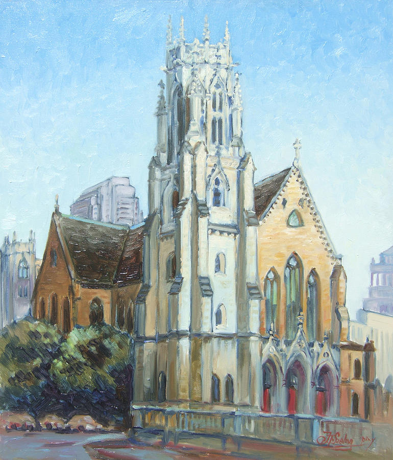 Christ Cathedral Church St.Louis Painting by Irek Szelag