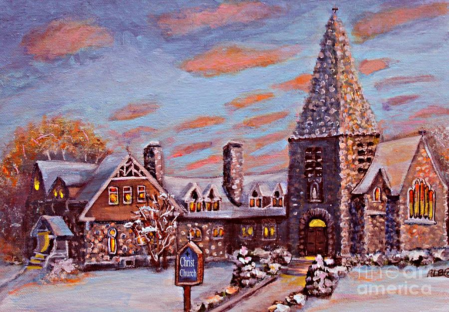 Christ Church in the Setting Sunlight Painting by Rita Brown
