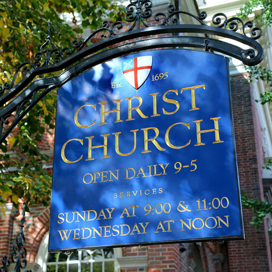 Christ Church Sign Photograph by Stephen Stookey | Fine Art America