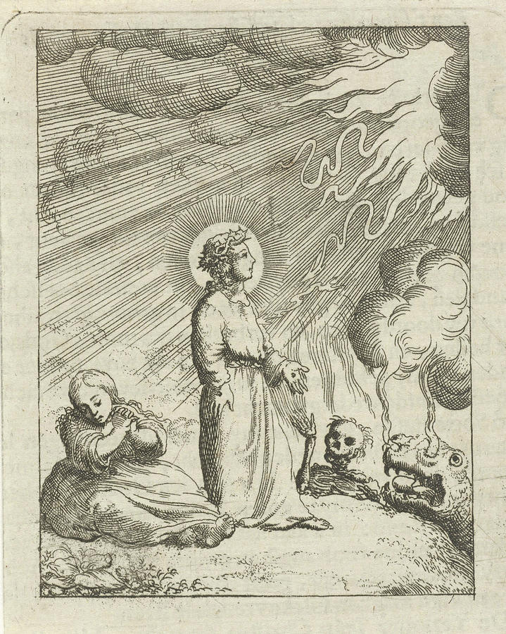 1678 Drawing - Christ Defends The Personified Soul From Hell And Death by Quint Lox