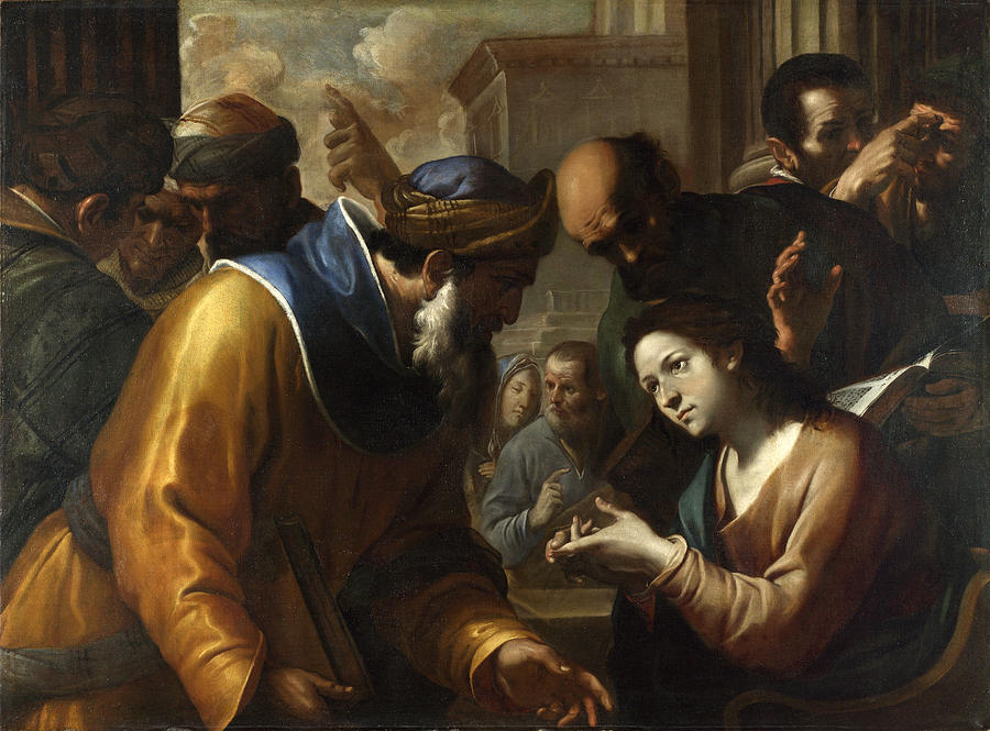 Christ disputing with the Doctors Painting by Gregorio Preti