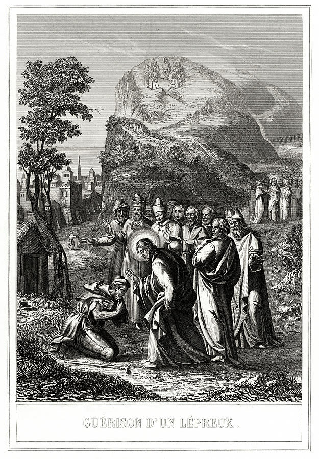 Black And White Photograph - Christ Healing A Leper by National Library Of Medicine