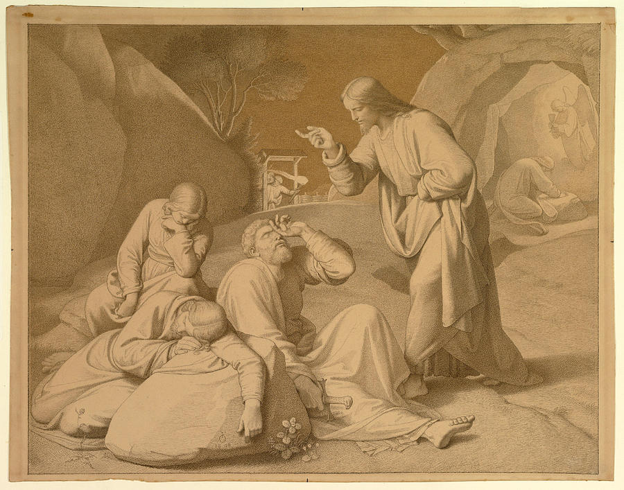 Christ in the Garden of Gethsemane Drawing by Friedrich Overbeck