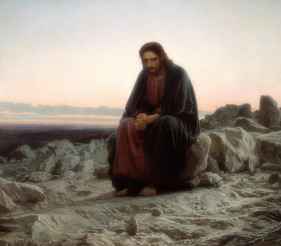 Christ in the Wilderness Painting by Mountain Dreams Fine Art