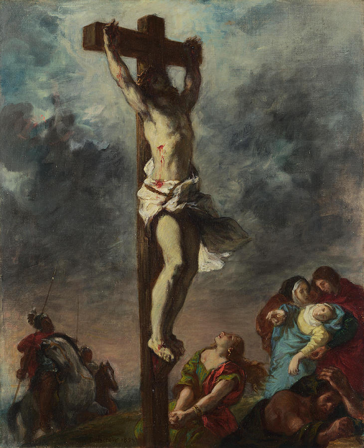 Christ on the Cross #6 Painting by Eugene Delacroix