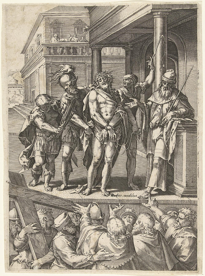 Christ Presented To The People Ecce Homo Drawing by Cornelis Cort And ...